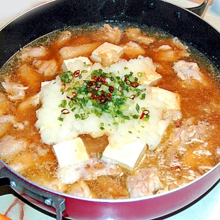 豆腐とおろしのさっぱり鍋！豆腐と鶏肉のおろし鍋♪